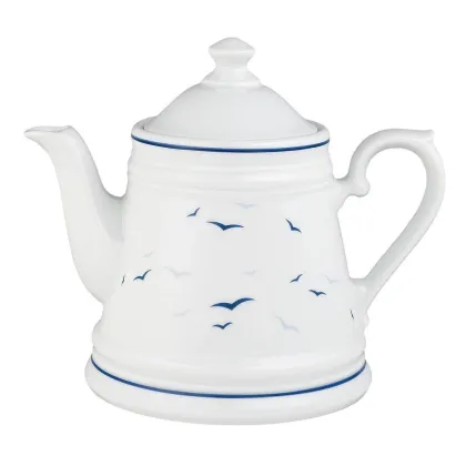 Picture A porcelain tea kettle decorated with a bird motif from a classic style - Tettau
