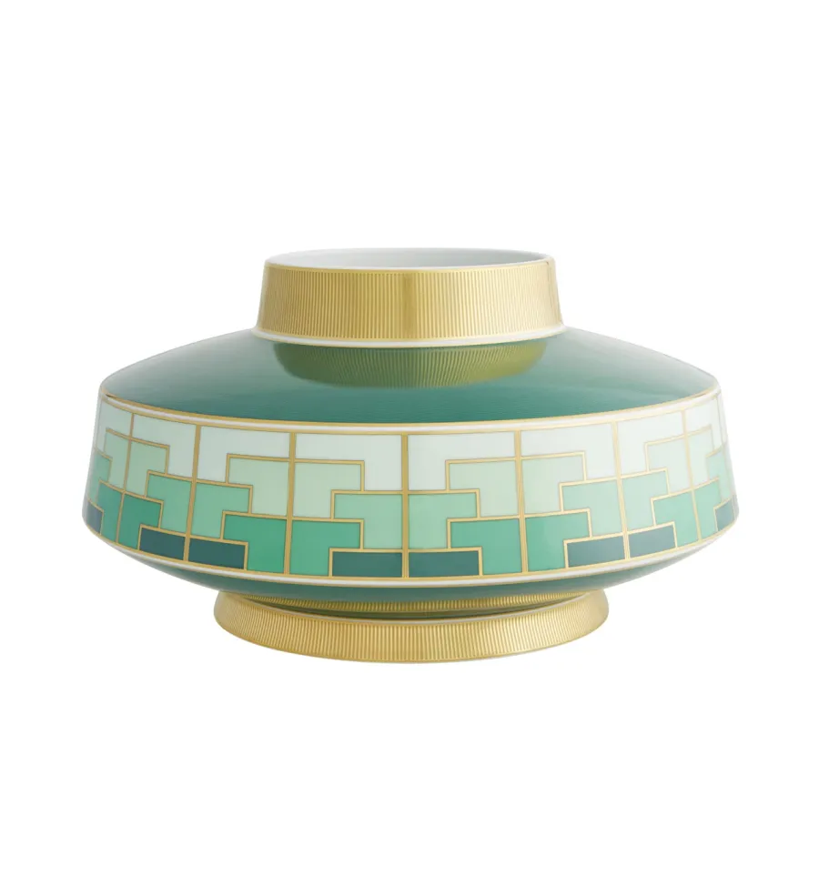 obrazek 1 Stylowy porcelanowy duży wazon w kolorach zieleni - Vista Alegre