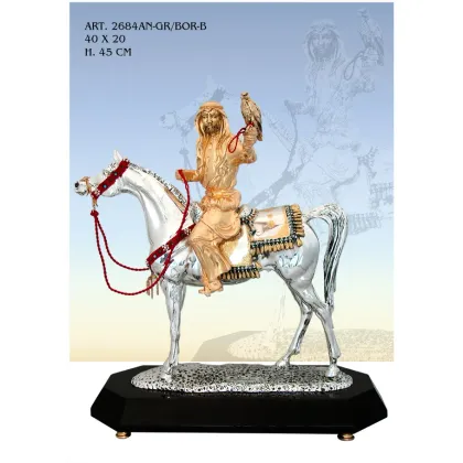 Zdjęcie Elegancka figura jeźdzca na koniu