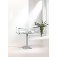 Picture Elegant shop counter with an aluminum post