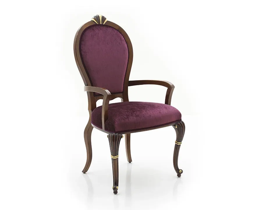 obrazek 1 Purpurowy luksusowy fotel w stylu klasycznym - Sevensedie