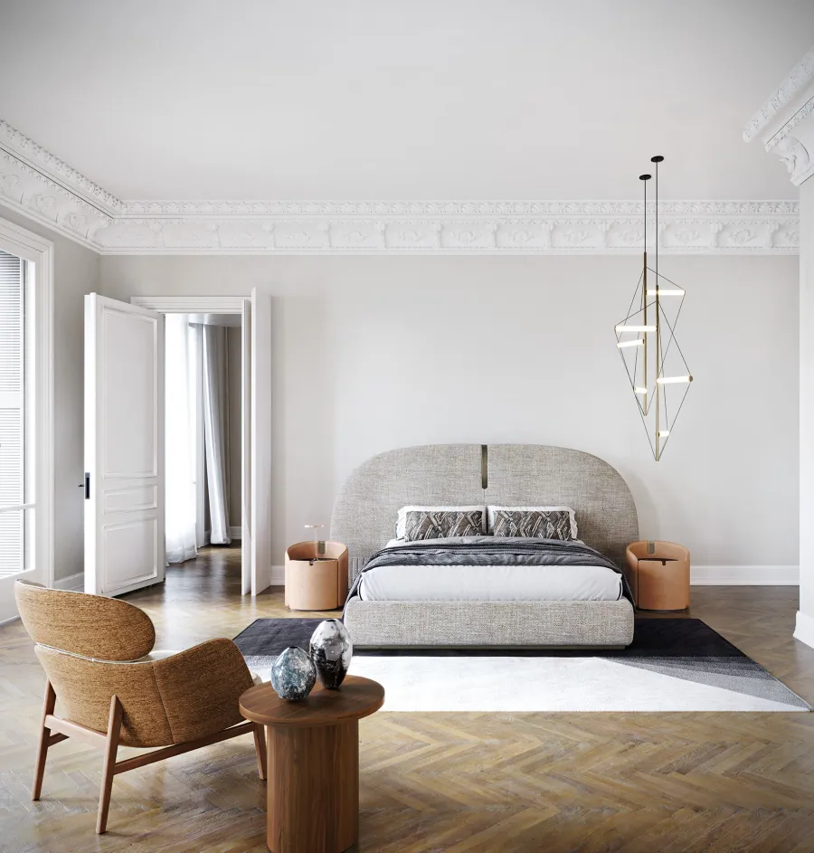 obrazek 4 Eleganckie włoskie łóżko w stylu modernistycznym - do sypialni