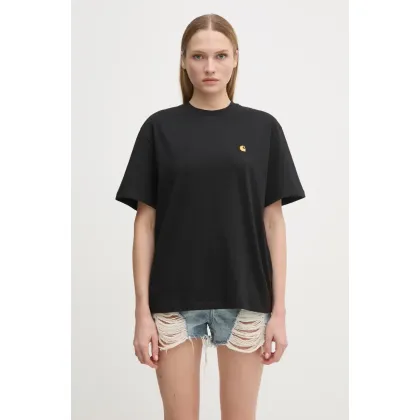 Zdjęcie Carhartt WIP t-shirt bawełniany S/S Chase damski kolor czarny I033045.00FXX