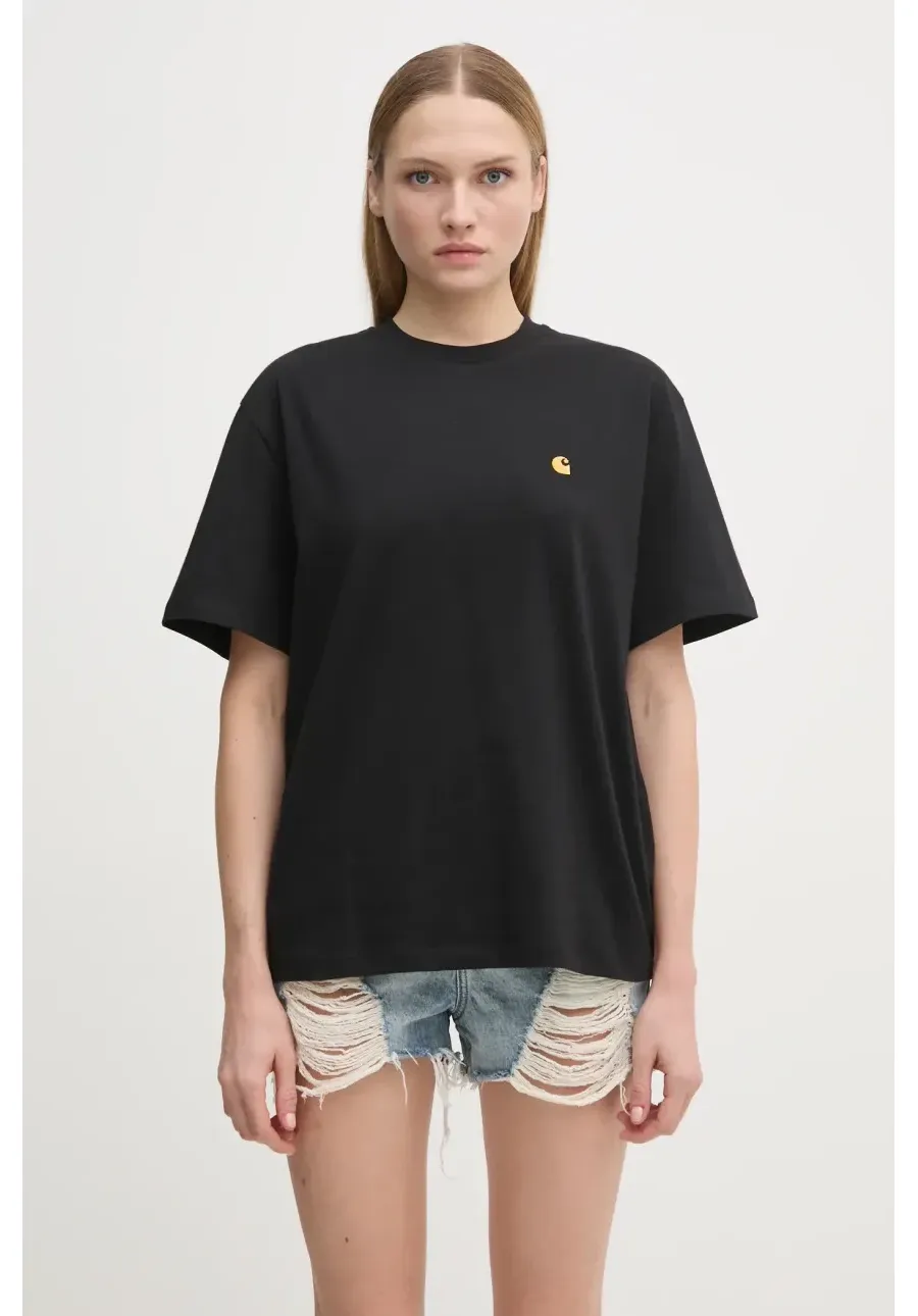 obrazek 1 Carhartt WIP t-shirt bawełniany S/S Chase damski kolor czarny I033045.00FXX