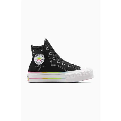 Zdjęcie Converse trampki Chuck Taylor All Star Lift Hi Pride damskie kolor czarny A10218C