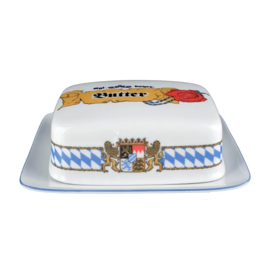 obrazek 1 Piękna stylowa maselniczka z porcelany zdobiona bawarskim motywem - Seltmann Weiden