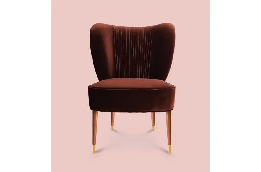 picture 4 Upholstered armchair with brass accents - Ottiu