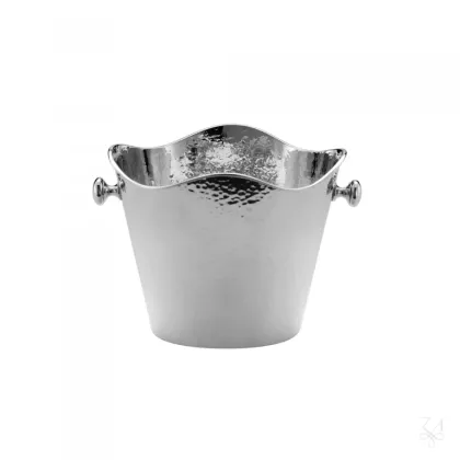 Zdjęcie Stylowe platerowane srebrem wiaderko na lód o oryginalnym kształcie - Zaramella Argenti