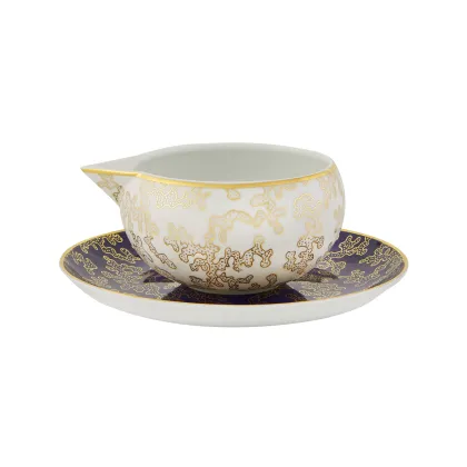 Picture Luxurious Caillouté porcelain saucer and saucer with gold motif - Vista Alegre