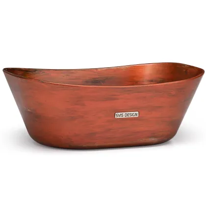 Zdjęcie Nowoczesna umywalka 50 cm LIBRA BASIC – AGED METAL, metaliczny czerwony i miedziany, lakier półmatowy