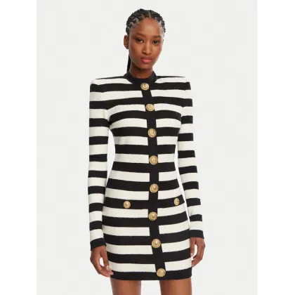 Zdjęcie Balmain Sukienka dzianinowa DF1R9193JI70 Czarny Regular Fit