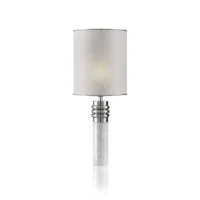 Picture Stylish table lamp in white Carrara marble and nickel-plated brass rings - Il Paralume Marina
