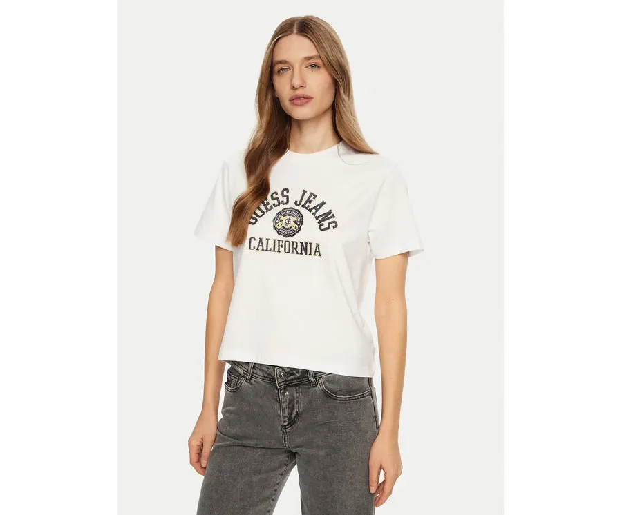 obrazek 1 Guess Jeans T-Shirt W5RI43 K8HM0 Biały Regular Fit