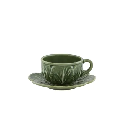 Zdjęcie Ceramiczna filiżanka do herbaty ze spodkiem - Bordallo Pinheiro