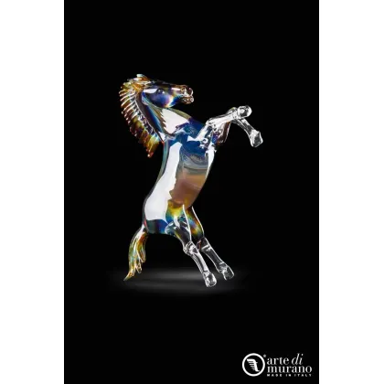Zdjęcie Designerski koń w chalcedonie ze szkła Murano rozmiar S