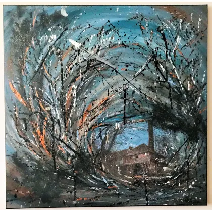 Zdjęcie Into the wood, mixed media na płótnie