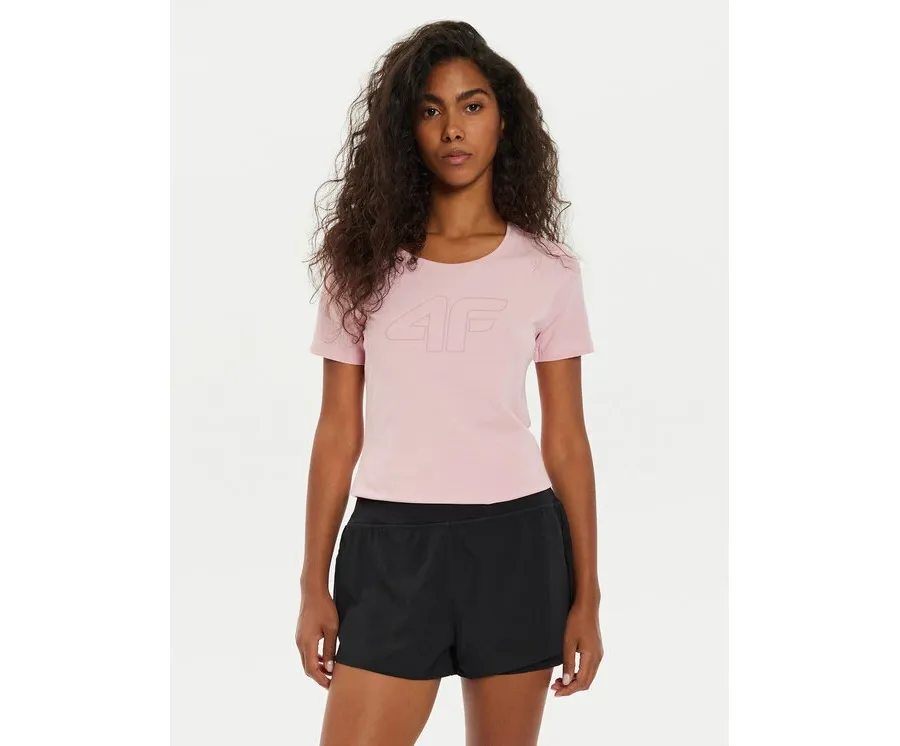 obrazek 1 4F T-Shirt 4FWMM00TTSHF1846 Różowy Slim Fit