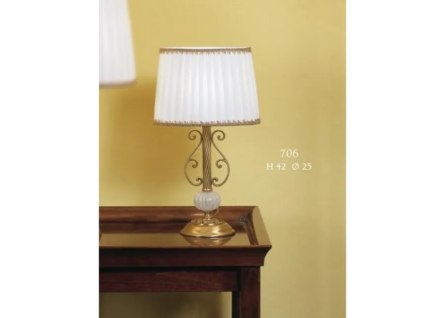 obrazek 1 Lampa z kręconego mosiądzu z cylindrycznym kloszem ze szkła Murano – Il Paralume Marina