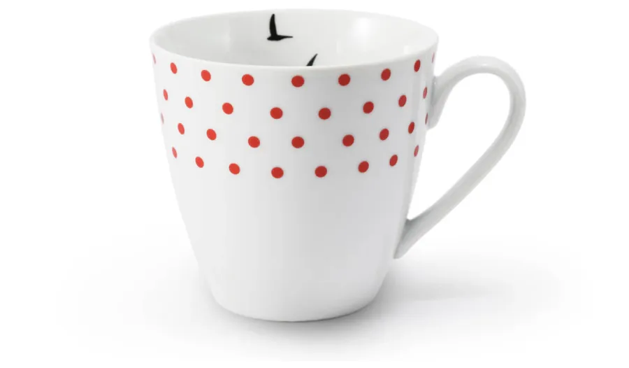 obrazek 2 Wyjątkowy kubek z porcelany zdobiony geometrycznym motywem kropek – Leander