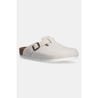Zdjęcie Birkenstock klapki zamszowe Boston męskie kolor beżowy 1028790