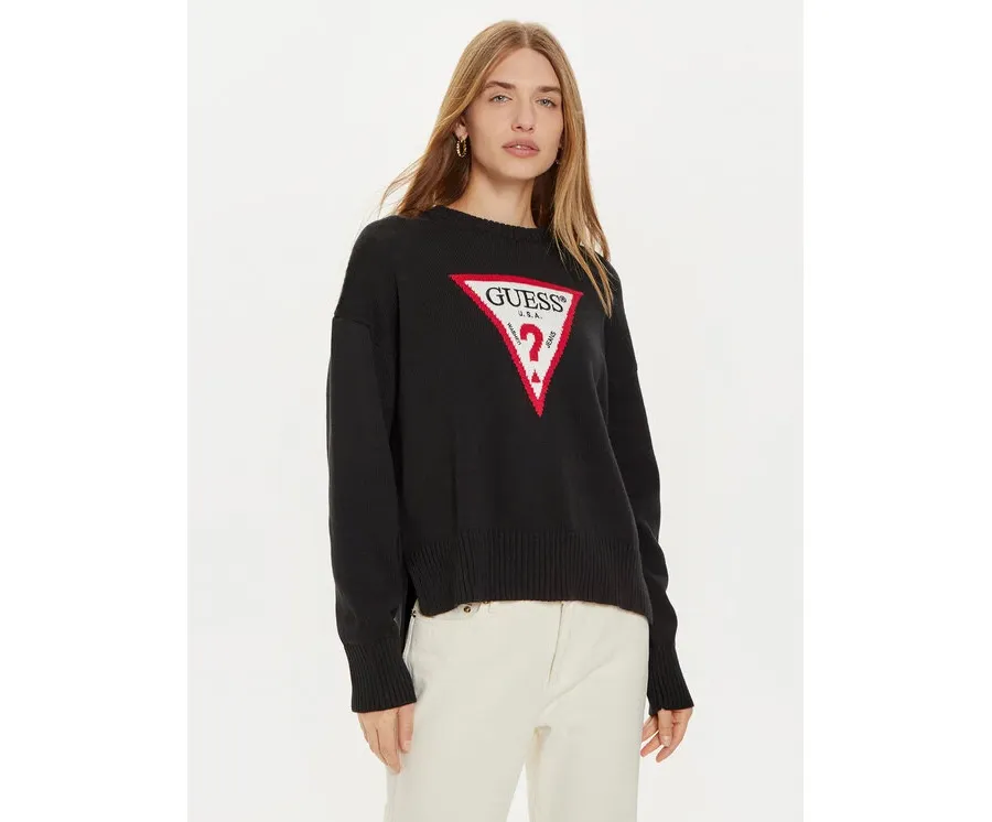 obrazek 1 Guess Jeans Sweter W4BR12 Z3HM1 Czarny Regular Fit