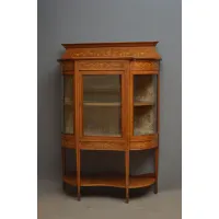 Zdjęcie Oszałamiająca edwardiańska, mahoniowa i inkrustowana witryna/gablota