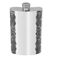 Picture Designer hip flask made of pewter and a Celtic pattern