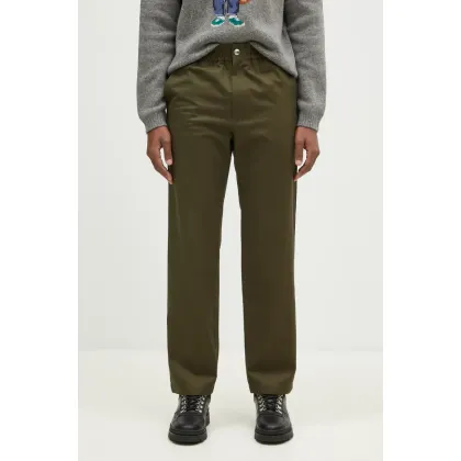 Zdjęcie Maison Kitsuné spodnie bawełniane Casual Pants kolor zielony proste MM01119WW0122