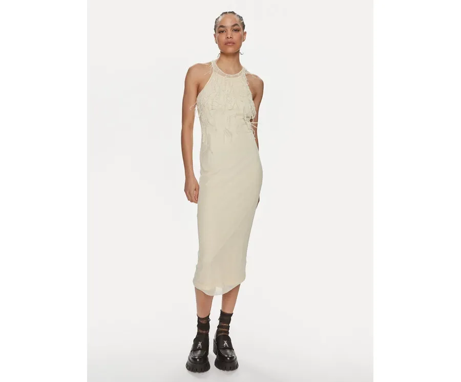 obrazek 1 Patrizia Pepe Sukienka koktajlowa 2A2735/K186-W362 Écru Slim Fit