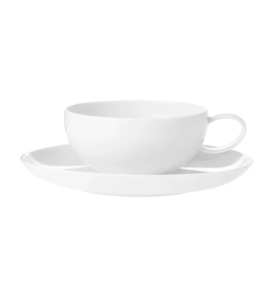 obrazek 2 Filiżanka do herbaty ze spodkiem z kolekcji Domo White inspirowanej nowoczesnymi minimalistycznymi trendami - Vista Alegre