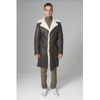 Zdjęcie Oryginalny męski płaszcz z owczej skóry
