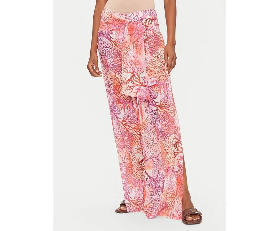 obrazek 1 Guess Spodnie materiałowe E5GB01 WH4T2 Koralowy Regular Fit