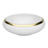Picture Classic Domo Gold porcelain salad bowl with gold finish - Vista Alegre
