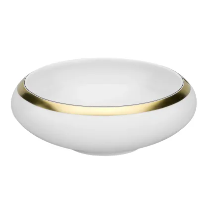 Zdjęcie Klasyczna porcelanowa miska na sałatkę Domo Gold ze złotym wykończeniem - Vista Alegre