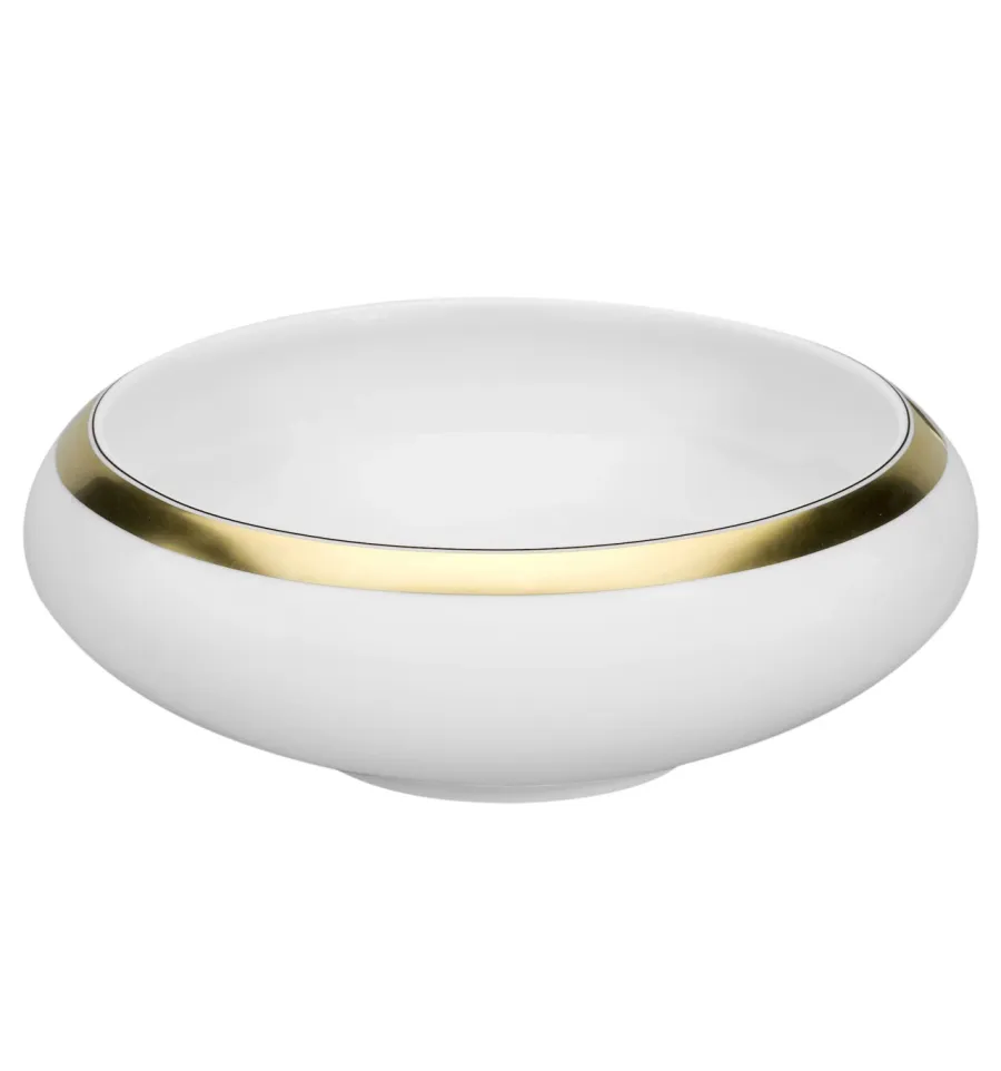 obrazek 1 Klasyczna porcelanowa miska na sałatkę Domo Gold ze złotym wykończeniem - Vista Alegre