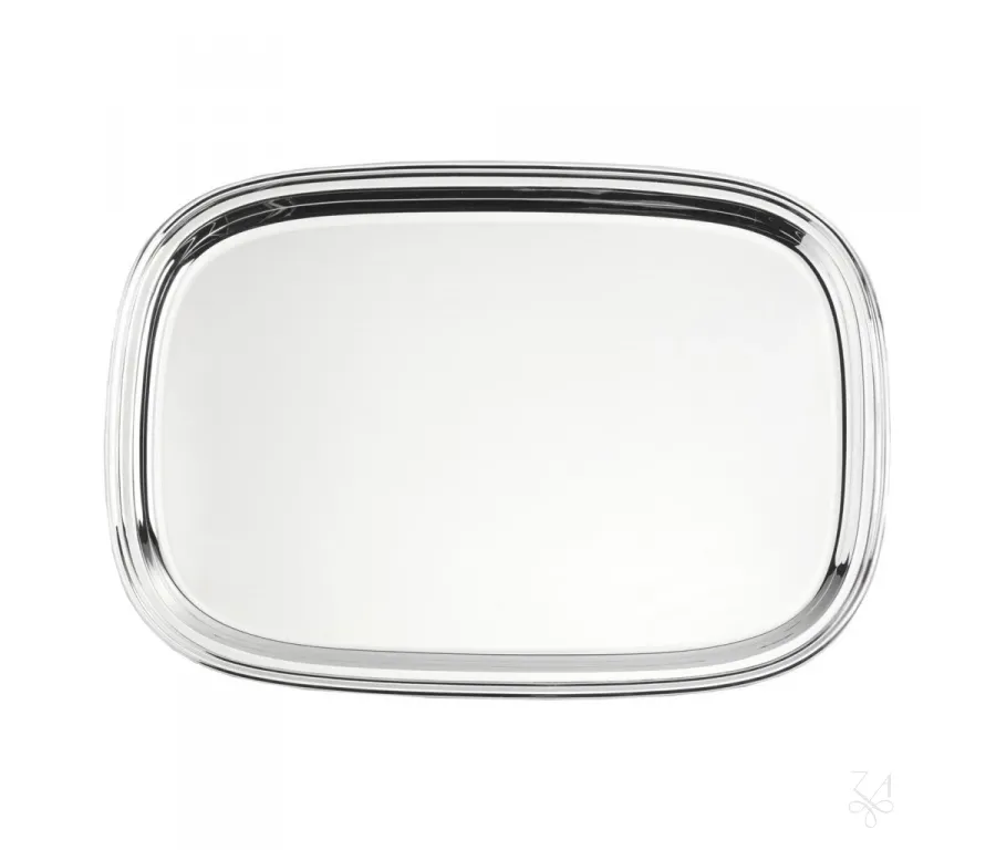 obrazek 1 Prestiżowa srebrna taca 46×33 cm bez rączek – Zaramella Argenti