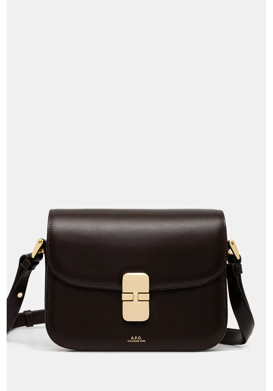 obrazek 1 A.P.C. torebka skórzana A.P.C. Sac Grace Mini PXBMW-F61515 BLACK kolor brązowy