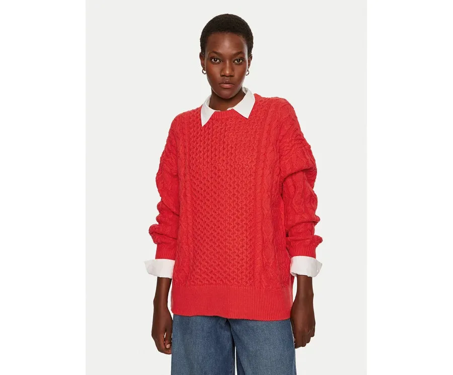 obrazek 1 STAUD Sweter Tracy R24P3117CA Czerwony Oversize