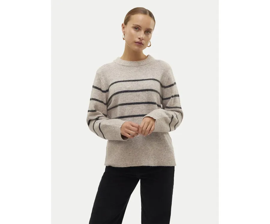 obrazek 1 Vero Moda Sweter Flawless 10320487 Beżowy Loose Fit