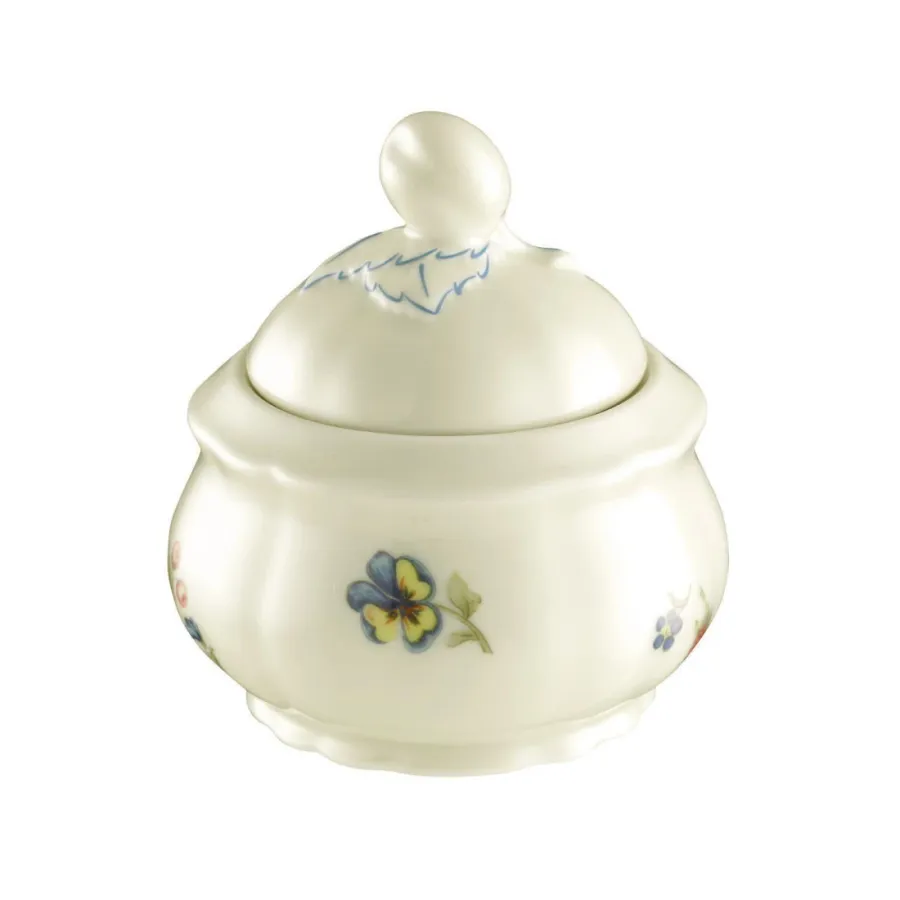 obrazek 1 Luksusowa mała porcelanowa cukiernica w kolorze kości słoniowej w stylu klasycznym - Seltmann Weiden