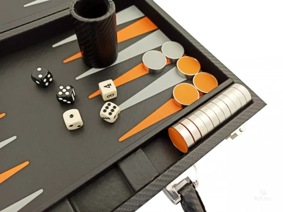 obrazek 5 Stylowy zestaw do gry w Backgammon, Tryktrak - walizka ze sztucznej skóry