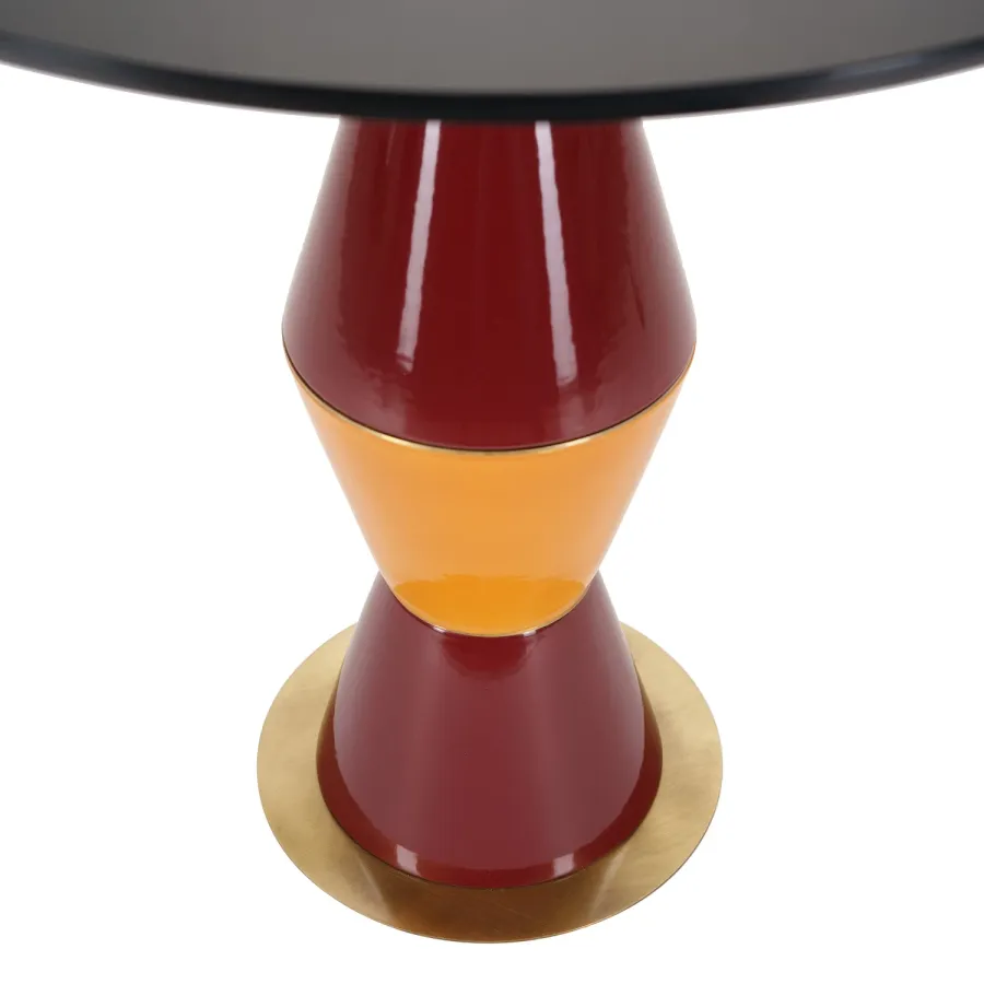 obrazek 3 Okrągły średni stolik kawowy z mosiężną podstawą H.60xDia.60 cm