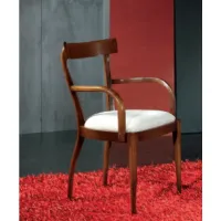Picture Solid beech armchair with upholstered seat - Fratelli Mirandola