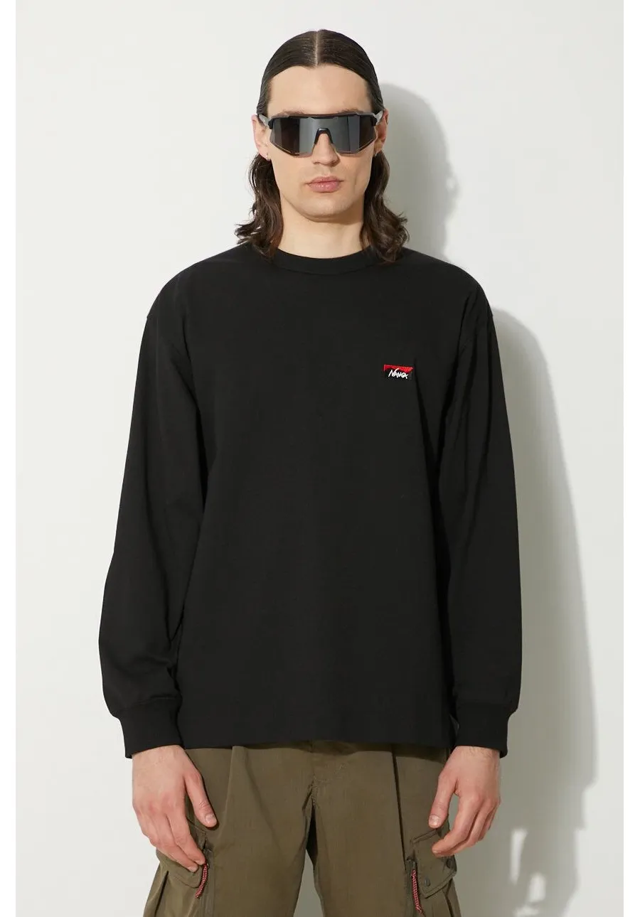 obrazek 1 Nanga longsleeve Eco Hybrid Box Logo Embroidery Longsleeve Tee męski kolor czarny gładki NW2411.1G803.A