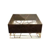 Picture Small table made out of polished brass - Malabar