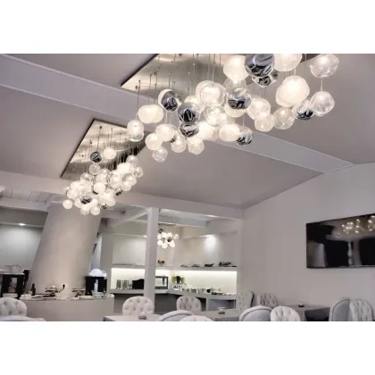 Zdjęcie Unikatowa włoska szklana lampa sufitowa - szkło murano najwyższej jakości
