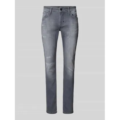 Zdjęcie Jeansy o kroju tapered fit z efektem znoszenia