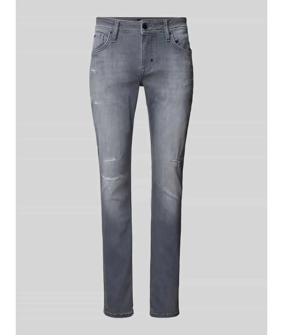 obrazek 1 Jeansy o kroju tapered fit z efektem znoszenia