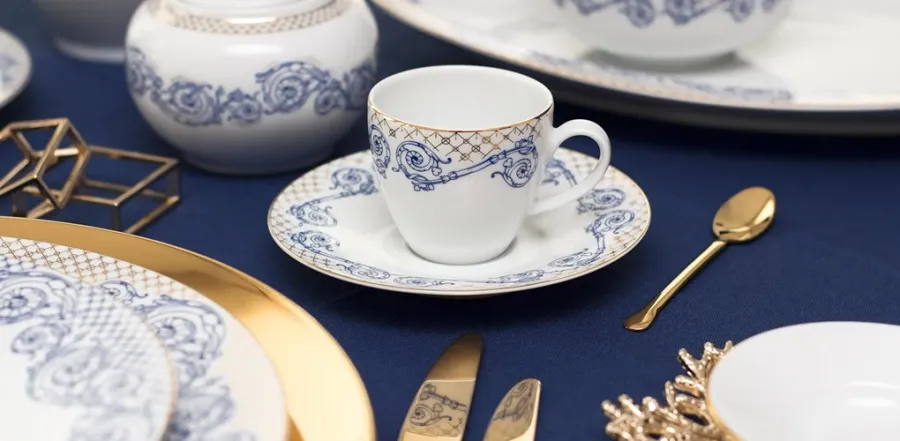obrazek 4 Stylowa porcelanowa zastawa stołowa dla 12 osobowej rodziny - Porcel