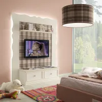 Zdjęcie Podświetlany panel z karbowaną ścianką i tapetowaną ramą - Ferretti e Ferretti